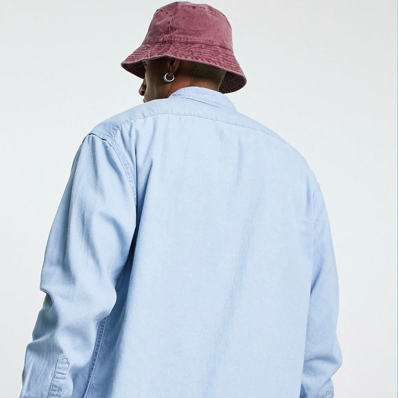 90s oversized denim, shirt vintage light wash - Picture 2 of 5